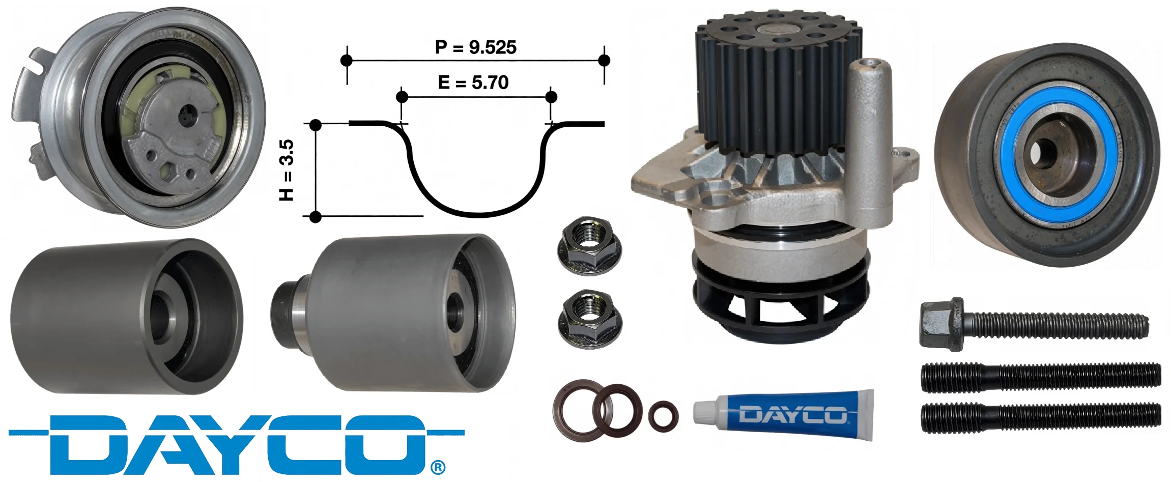 DAYCO TIMING BELT KIT TO SUIT AUDI A3 8P CBBB CBAB TURBO DIESEL 2.0L I4 - Image 2