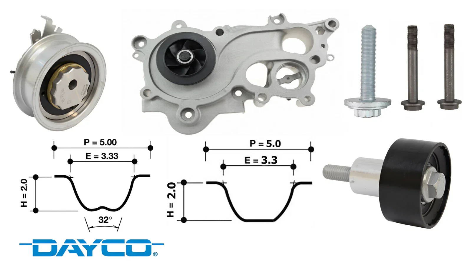 DAYCO TIMING BELT KIT TO SUIT AUDI CZCA CHZB CMBA CXSB CPTA CZEA CUKB CVNA DPCA CHPB 1.0 1.4 1.5 I4