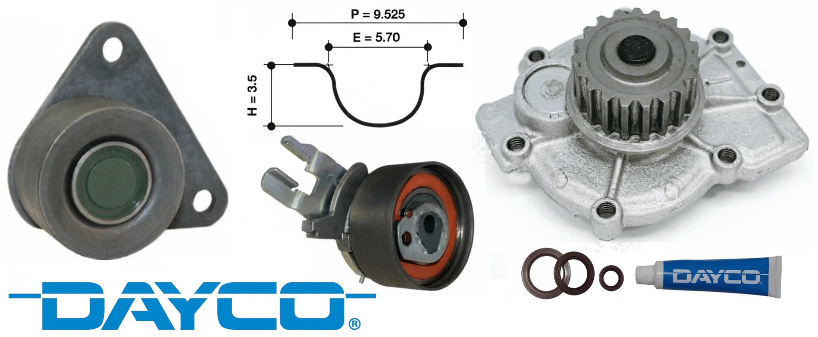 DAYCO TIMING BELT KIT TO SUIT FORD HYDA B5243T3 HYDB HUBA TURBO 2.5L I5 - Image 2