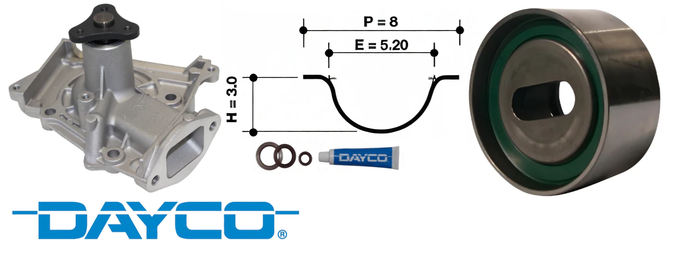 DAYCO TIMING BELT KIT TO SUIT FORD LASER KE B6 1.6L I4 - Image 2