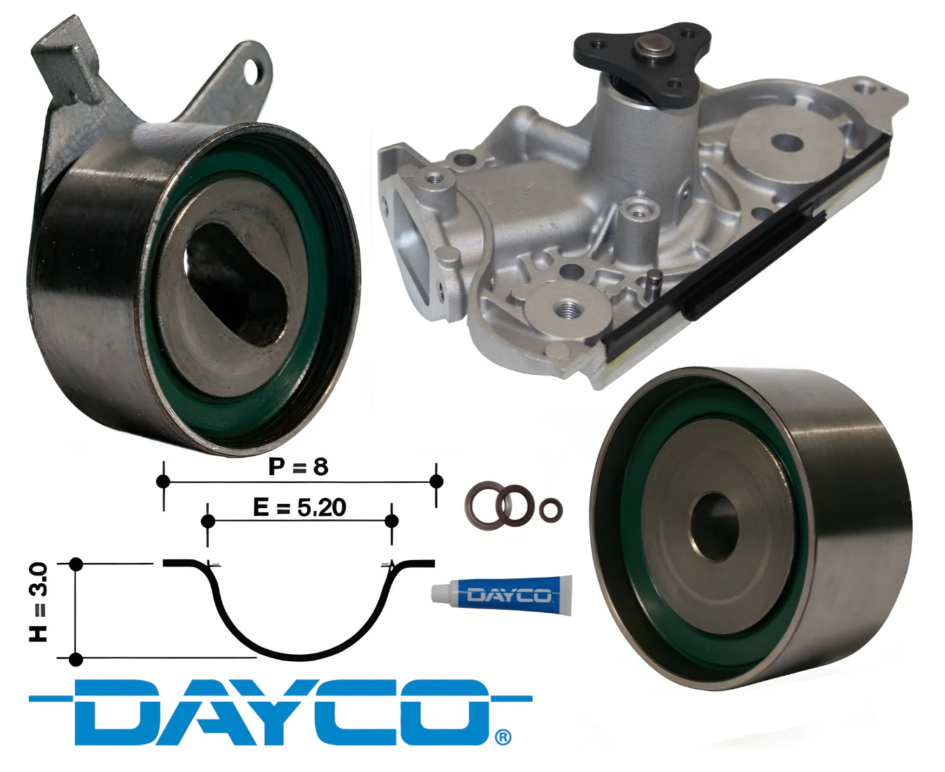 DAYCO TIMING BELT KIT TO SUIT FORD LASER KN KQ ZM 1.6L I4 - Image 2