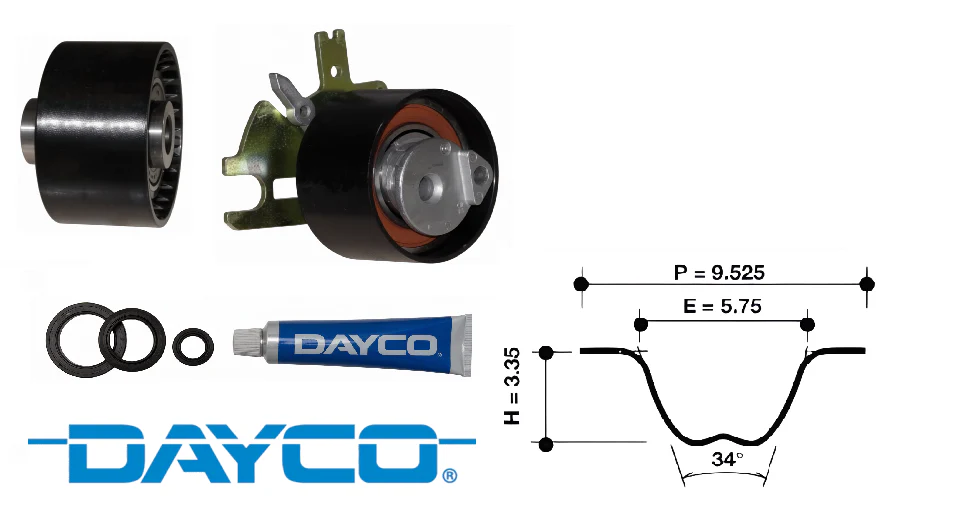 DAYCO TIMING BELT KIT TO SUIT FORD FOCUS LT LV D4204T TURBO DIESEL 2.0L I4 - Image 2