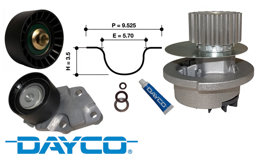 DAYCO TIMING BELT KIT TO SUIT HOLDEN BARINA TK F16D3 1.6L I4 DOUBLE TOOTH COVER - Image 2