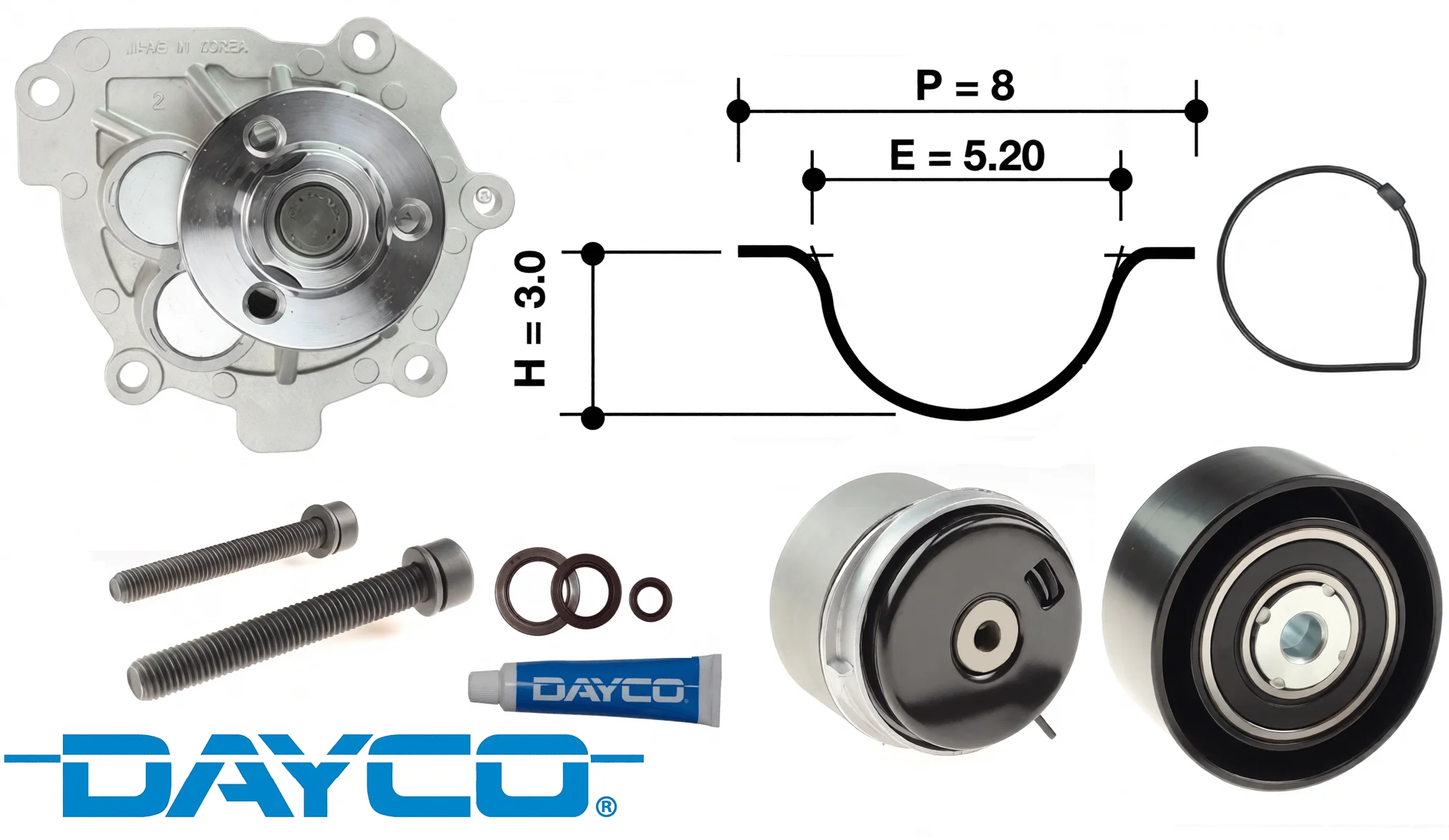 DAYCO TIMING BELT KIT TO SUIT HOLDEN F16D4 Z18XER F18D4 A16LET TURBO 1.6L 1.8L I4 - Image 2