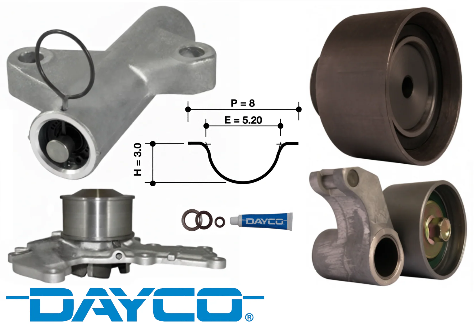 DAYCO TIMING BELT KIT TO SUIT HOLDEN JACKAROO L2 6VD1 3.2L V6 TILL 08/1994 - Image 2