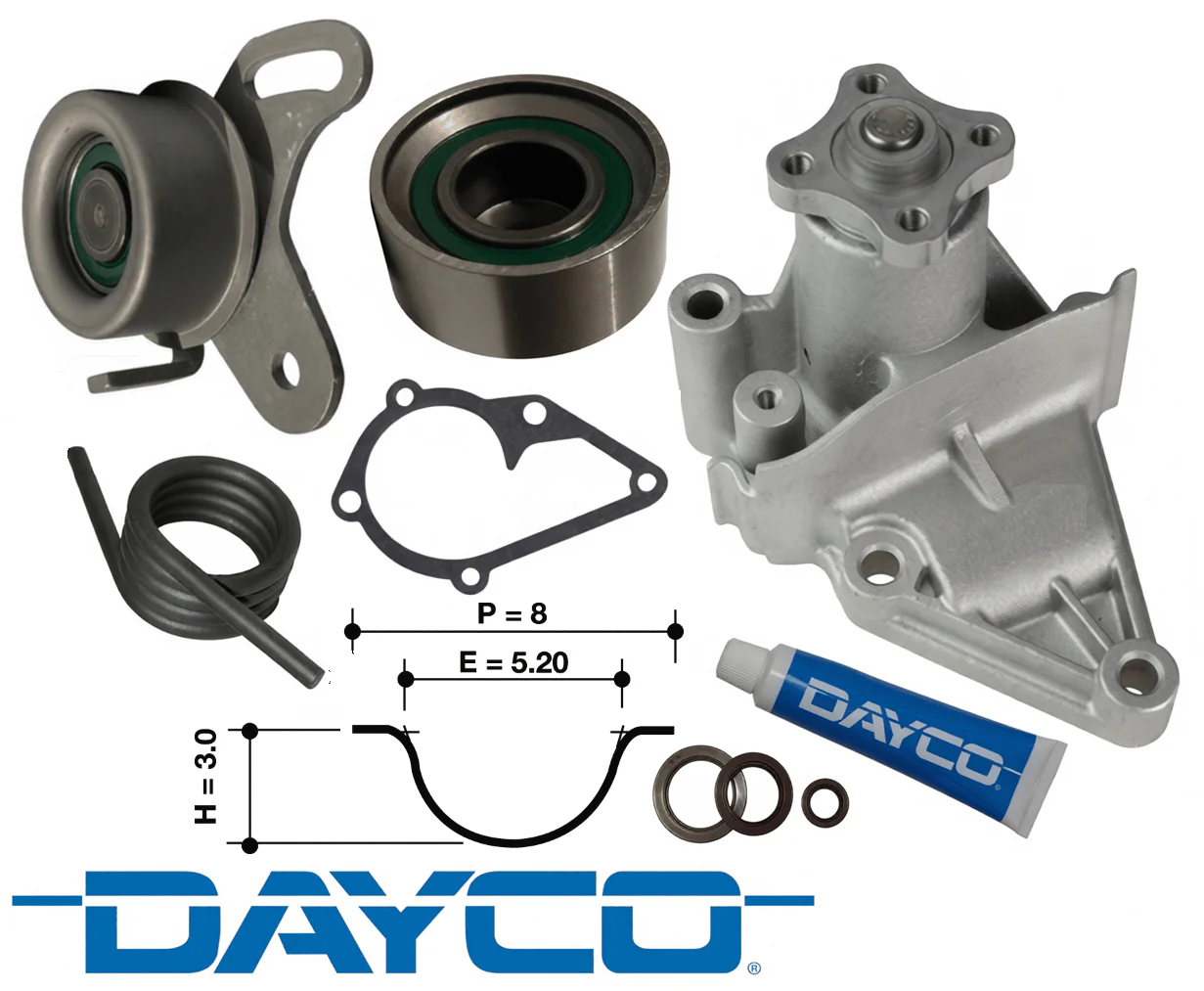 DAYCO TIMING BELT KIT TO SUIT HYUNDAI ACCENT LC G4EC 1.5L I4 TILL 02/2003 - Image 2