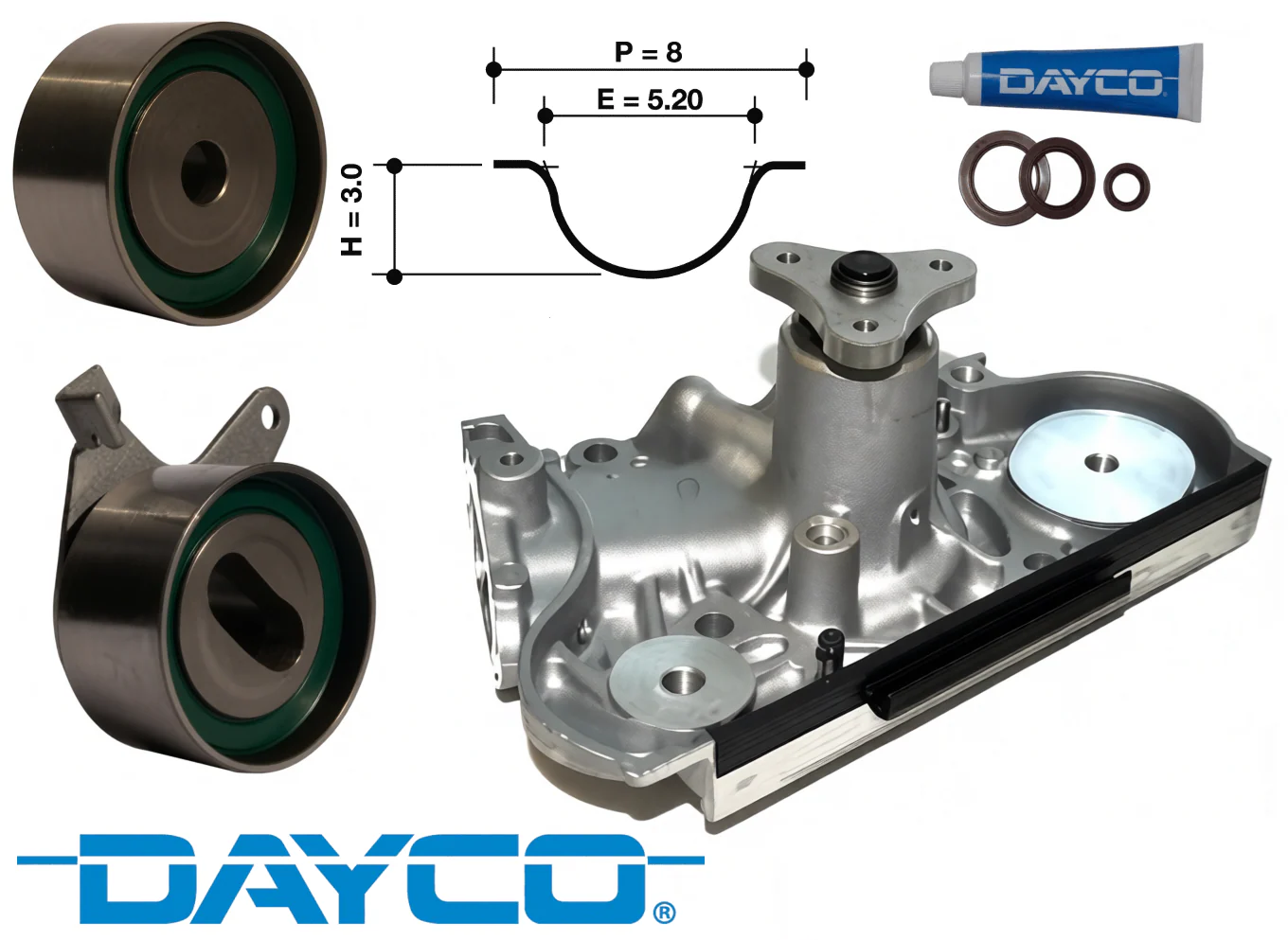 DAYCO TIMING BELT KIT TO SUIT MAZDA B6 BP-ME B6-ZE BP-ZE BP-VE BPVET BPT TURBO 1.6L 1.8L I4 - Image 2