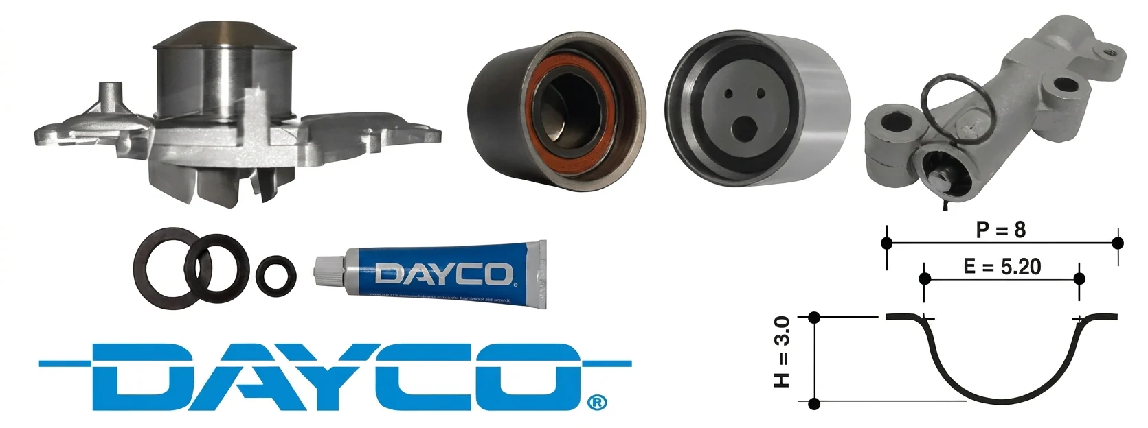 DAYCO TIMING BELT KIT TO SUIT MITSUBISHI PAJERO NM NP NS NT 6G74 6G75 3.5L 3.8L V6