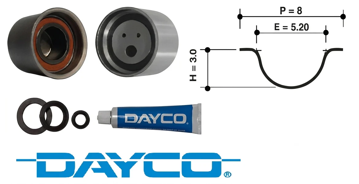 DAYCO TIMING BELT KIT TO SUIT MITSUBISHI PAJERO NM NP NS NT 6G74 6G75 3.5L 3.8L V6 - Image 2