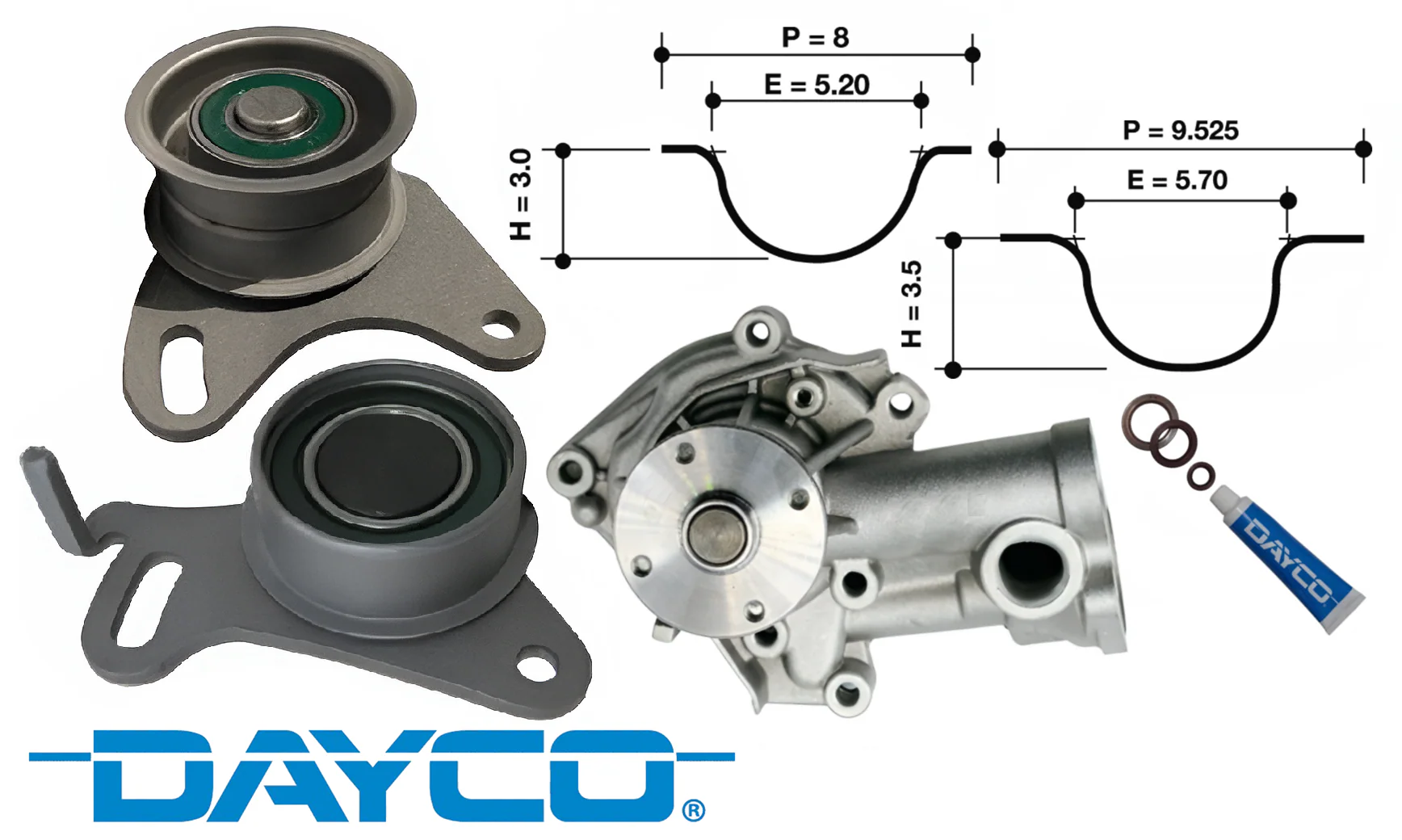 DAYCO TIMING BELT KIT TO SUIT MITSUBISHI EXPRESS SJ SH 4D56 DIESEL 2.5L I4 - Image 2