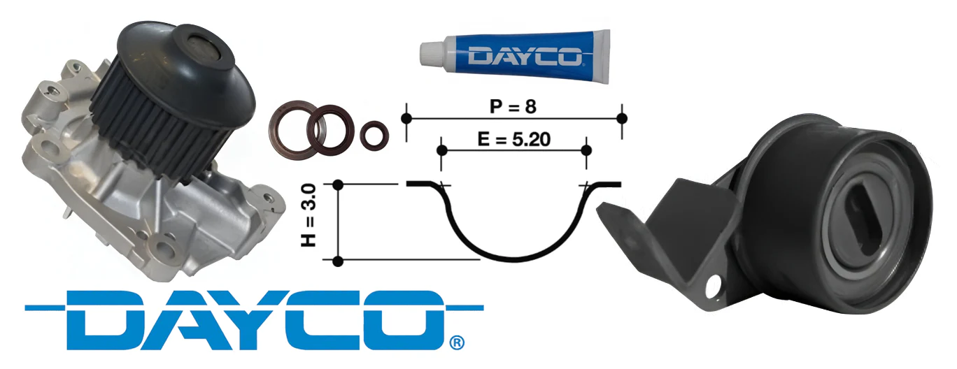 DAYCO TIMING BELT KIT TO SUIT MITSUBISHI LANCER CE 4G93 1.8L I4 - Image 2