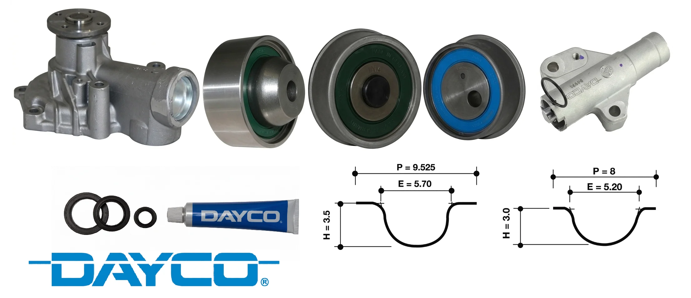 DAYCO TIMING BELT KIT TO SUIT MITSUBISHI LANCER CH 4G69 2.4L I4