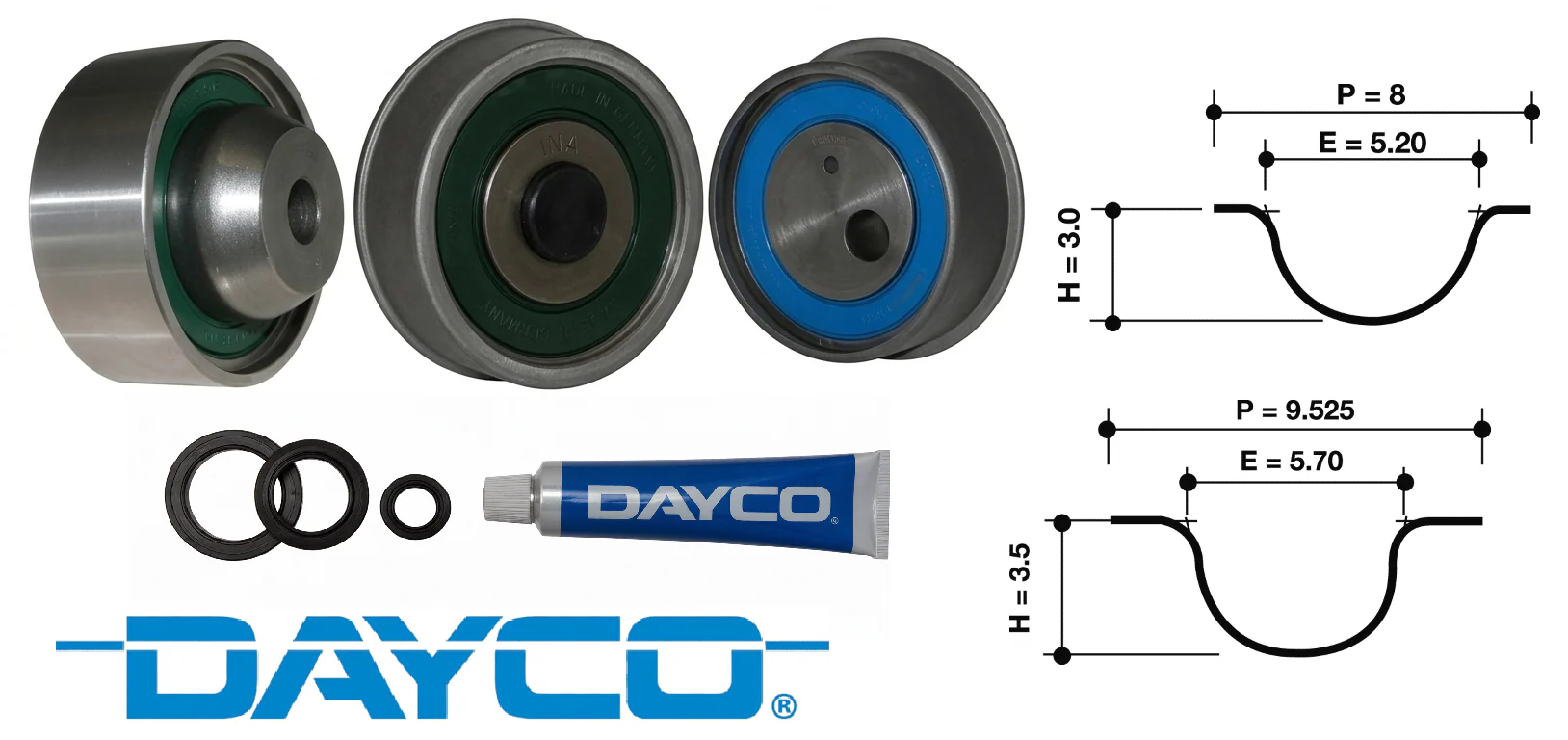 DAYCO TIMING BELT KIT TO SUIT MITSUBISHI LANCER CH 4G69 2.4L I4 - Image 2