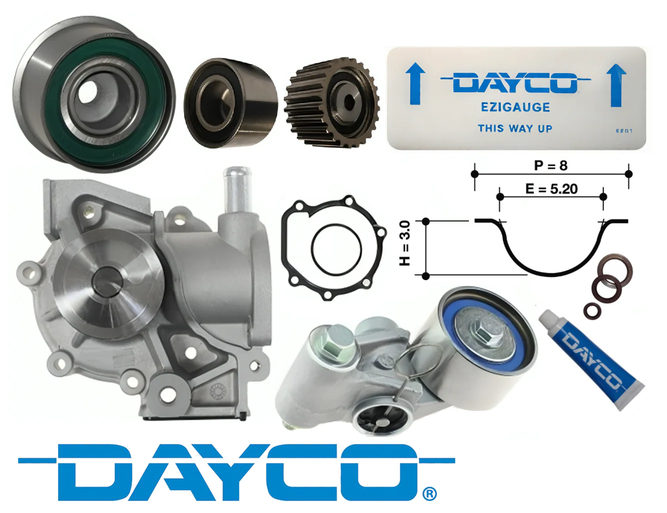 DAYCO TIMING BELT KIT TO SUIT SUBARU IMPREZA GC GD GF EJ201 EJ251 2.0L 2.5L F4 - Image 2