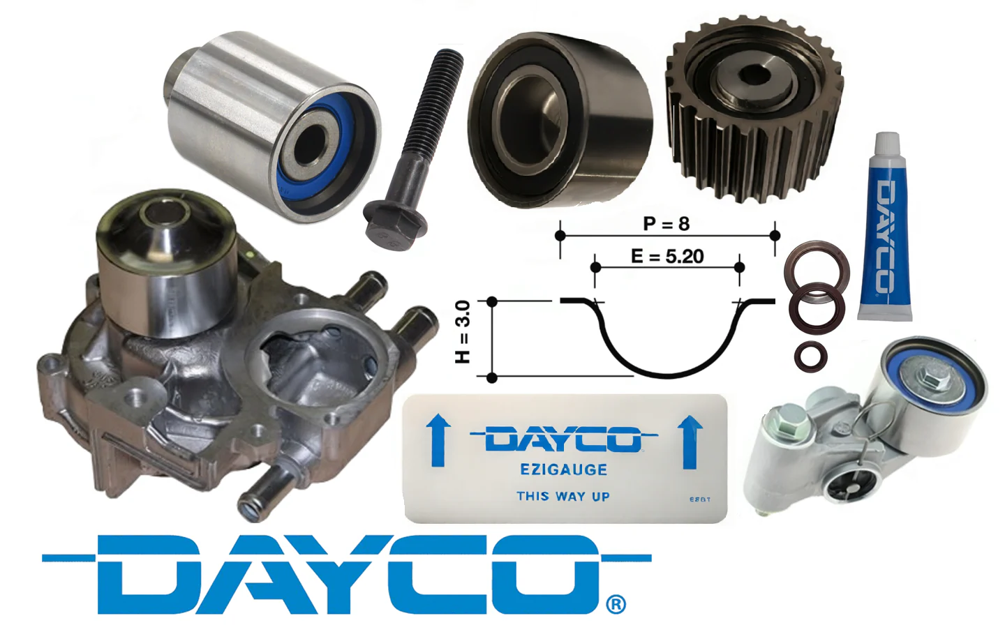DAYCO TIMING BELT KIT TO SUIT SUBARU IMPREZA GF EJ20G TURBO 2.0L F4 - Image 2