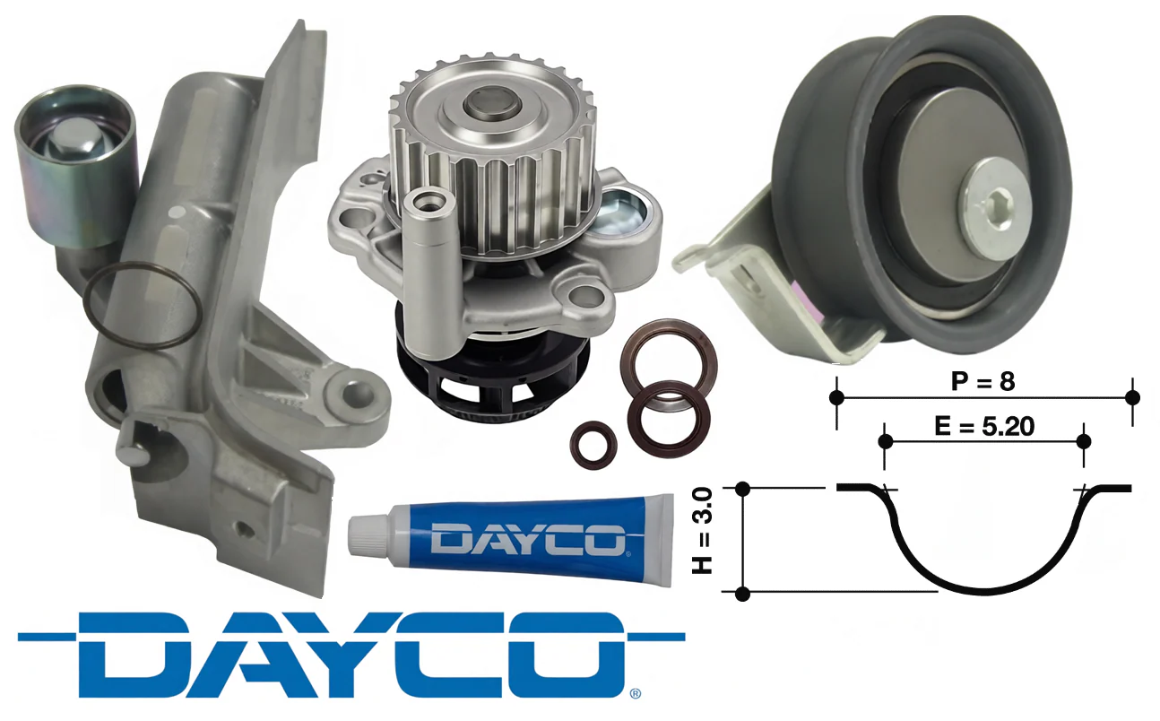 DAYCO TIMING BELT KIT TO SUIT VOLKSWAGEN BEETLE 9C AWU TURBO 1.8L I4 - Image 2