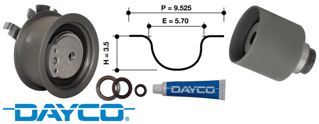 DAYCO TIMING BELT KIT TO SUIT VOLKSWAGEN BSW BJB BLS BMM BXE BKC BMP AXR AXB AXC BRR BRS 1.9L 2.0 I4