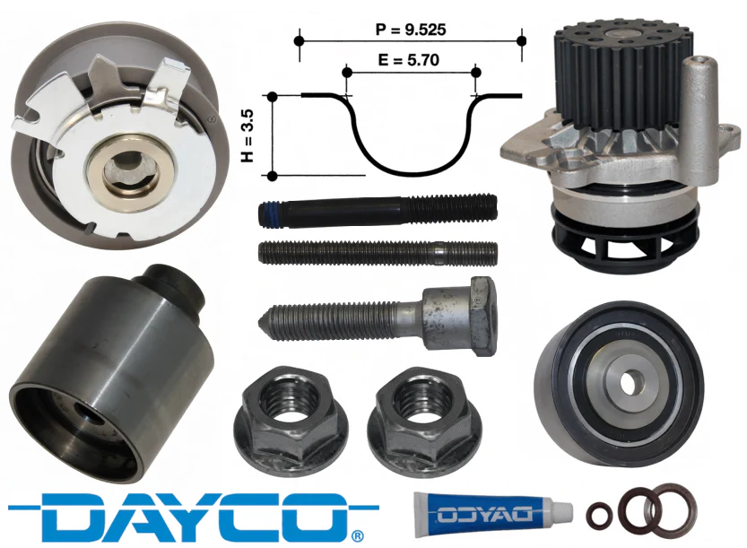 DAYCO TIMING BELT KIT TO SUIT VOLKSWAGEN JETTA 1K BKD TURBO DIESEL 2.0L I4 FROM 02/2007 - Image 2