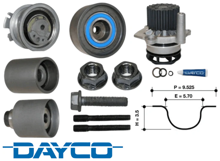 DAYCO TIMING BELT KIT TO SUIT VOLKSWAGEN JETTA 1K CBDB CEGA TURBO DIESEL 2.0L I4 - Image 5