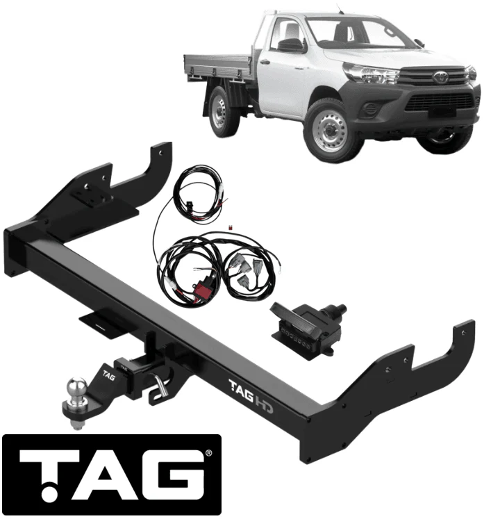 HD EXTENDED 3-PIECE TOW BAR & WIRING KIT FOR TOYOTA HILUX WORKMATE TGN121R 2TR-FE 2.7 I4 CAB CHASSIS