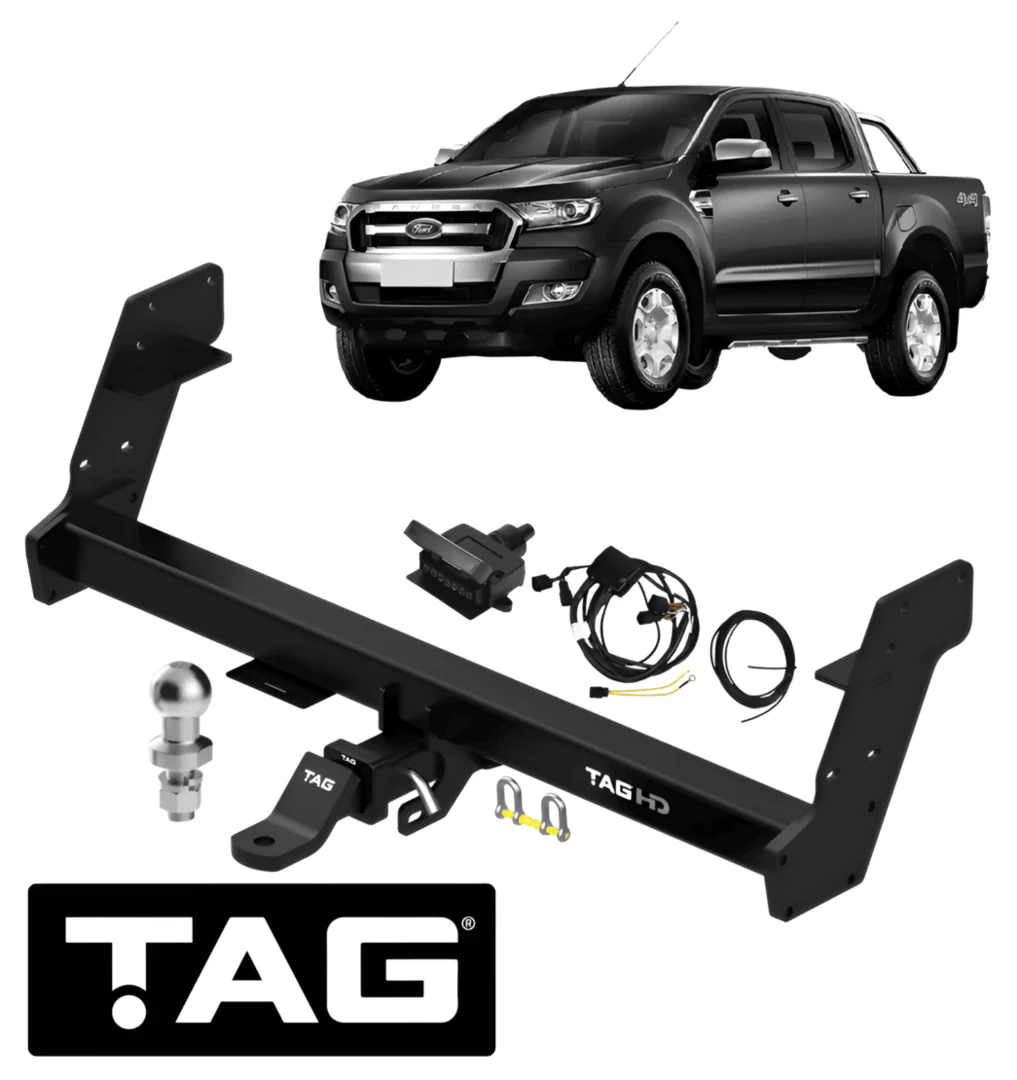 HEAVY DUTY 1-PIECE DESIGN TOW BAR & WIRING KIT FOR FORD RANGER PX P5AT 3.2L I5 STYLESIDE TUB MODELS