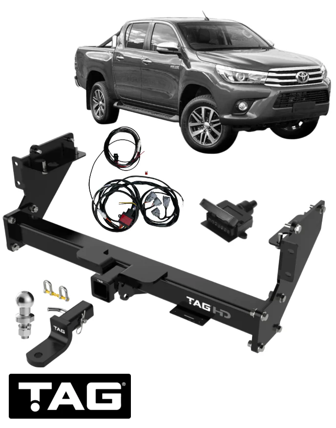 HEAVY DUTY 3-PIECE TOW BAR & WIRING KIT FOR TOYOTA HILUX WORKMATE TGN121R 2TR-FE 2.7L I4 STYLESIDE