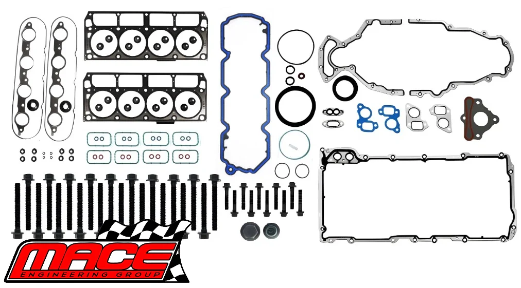 MACE VRS GASKET SET & HEAD BOLTS COMBO PACK TO SUIT HOLDEN COMMODORE VZ VE VF L76 L77 6.0L V8