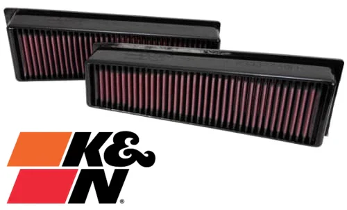 PAIR OF K&N REPLACEMENT AIR FILTERS TO SUIT BMW X SERIES X5 N63B44 TWIN TURBO 4.4L V8 TILL 09/2013