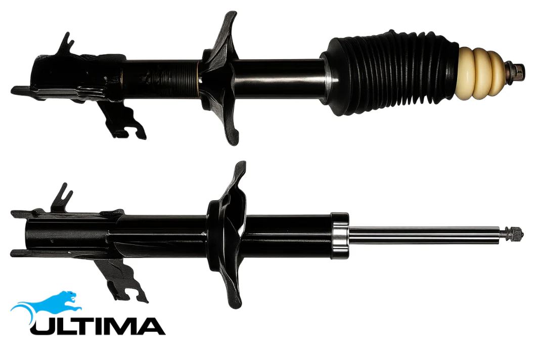 PAIR OF ULTIMA FRONT GAS SHOCK ABSORBERS FOR NISSAN PULSAR N15 CD20 2.0L I4 CHASSIS SN15 WITH ABS