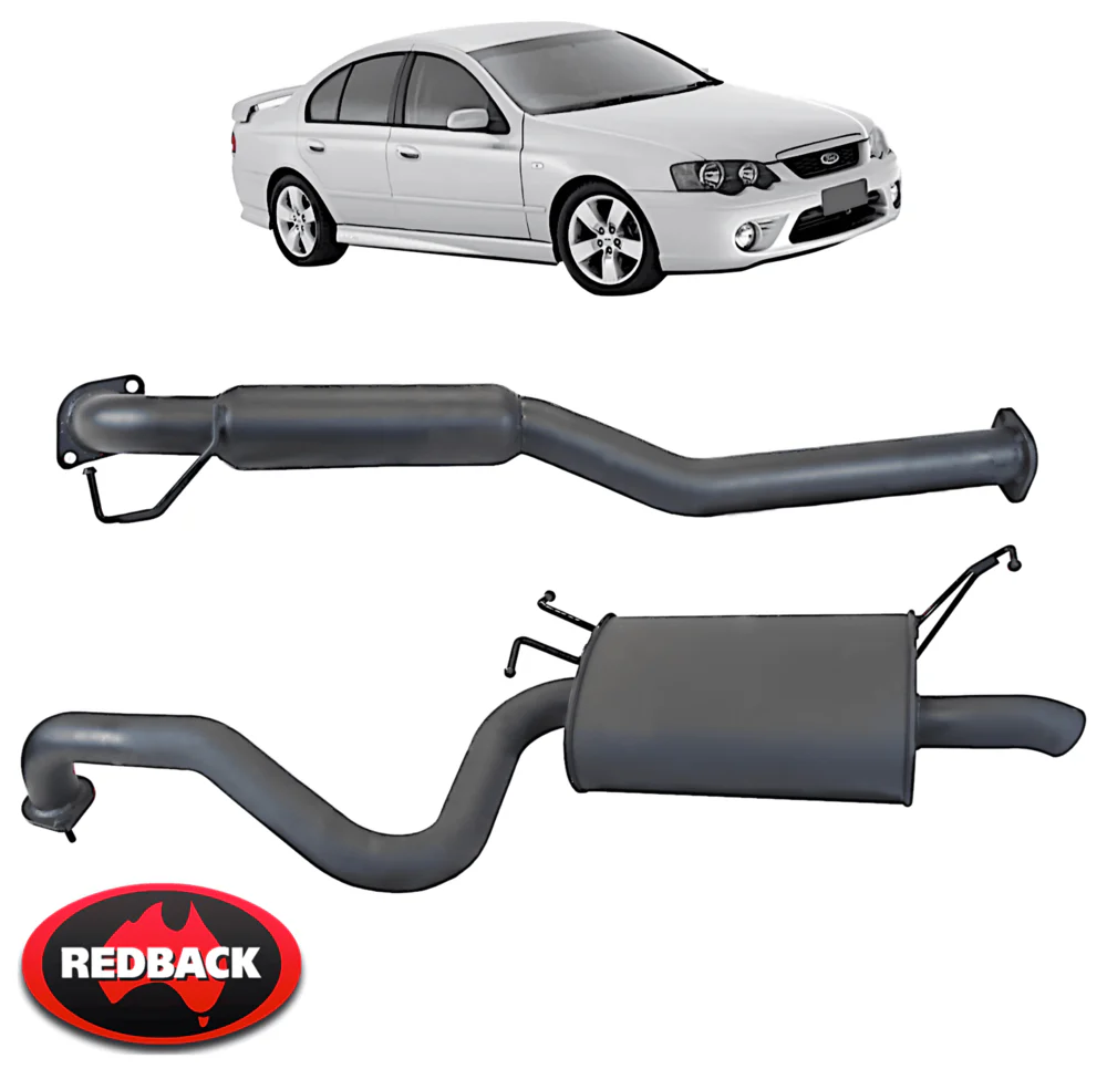 REDBACK 2.5" CATBACK PERF. EXHAUST SYSTEM FOR FORD FALCON BA BF BARRA 156 182 190 4.0L I6 SEDAN ONLY - Image 2