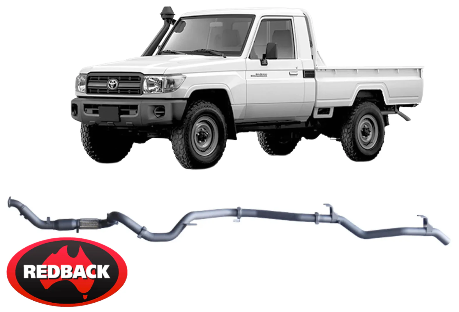 REDBACK EXTREME DUTY EXHAUST SYSTEM FOR TOYOTA LANDCRUISER VDJ79R 1VDFTV 4.5L V8 TO 10/16 SINGLE CAB - Image 2