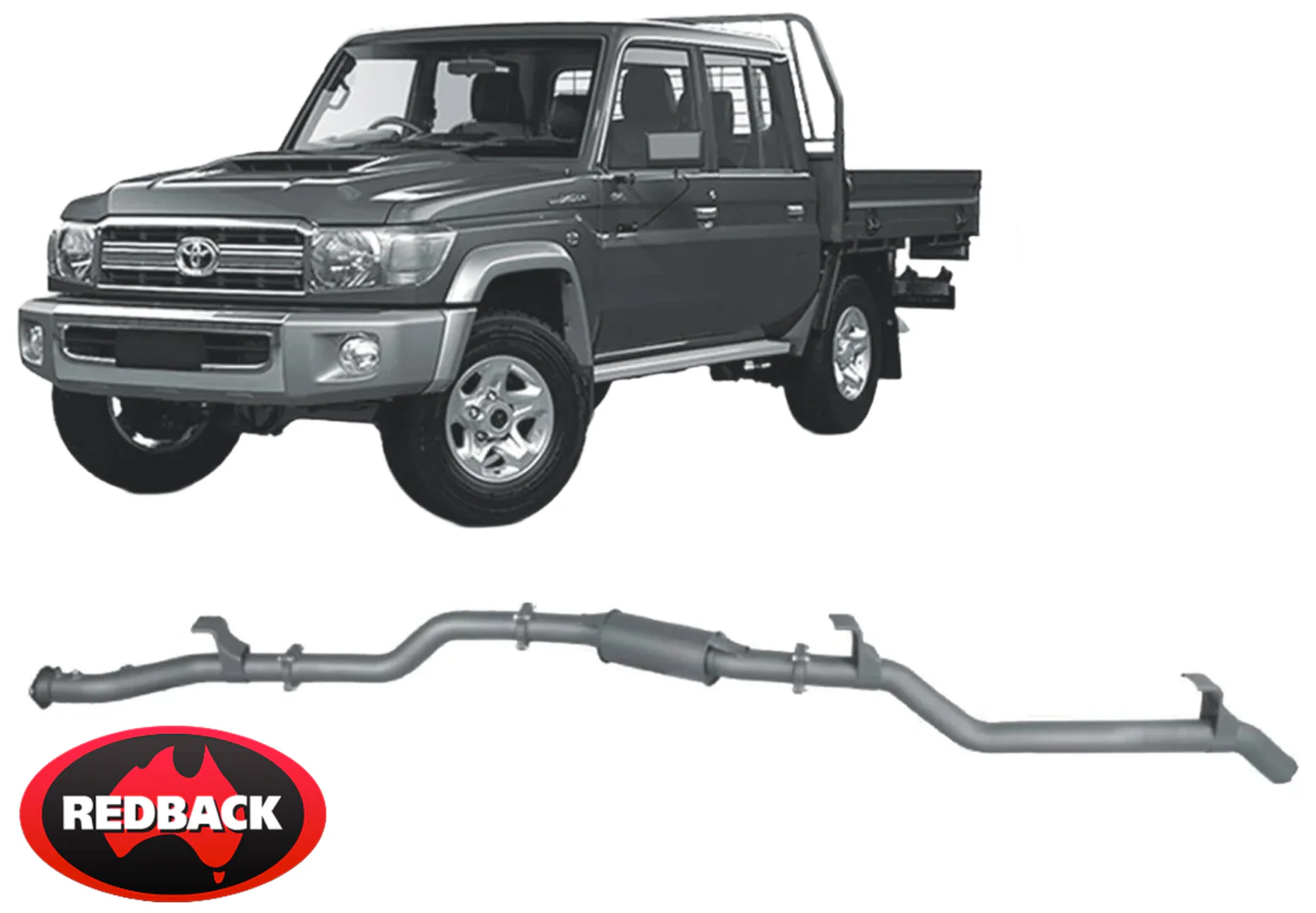 REDBACK EXTREME DUTY EXHAUST SYSTEM TO SUIT TOYOTA LANDCRUISER VDJ79R 1VD-FTV TURBO DIESEL 4.5L V8 - Image 2