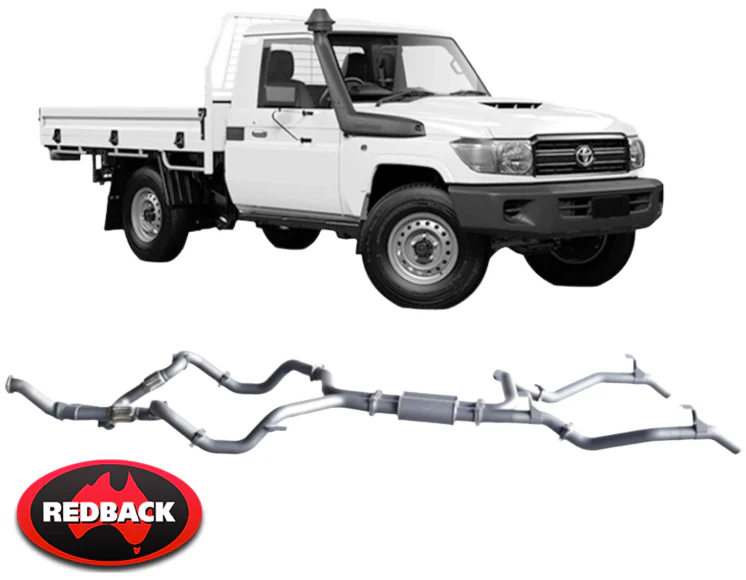 REDBACK EXTREME DUTY TWIN EXHAUST SYSTEM TO SUIT TOYOTA LANDCRUISER VDJ79R 1VD-FTV 4.5L V8 TO 10/16 - Image 2