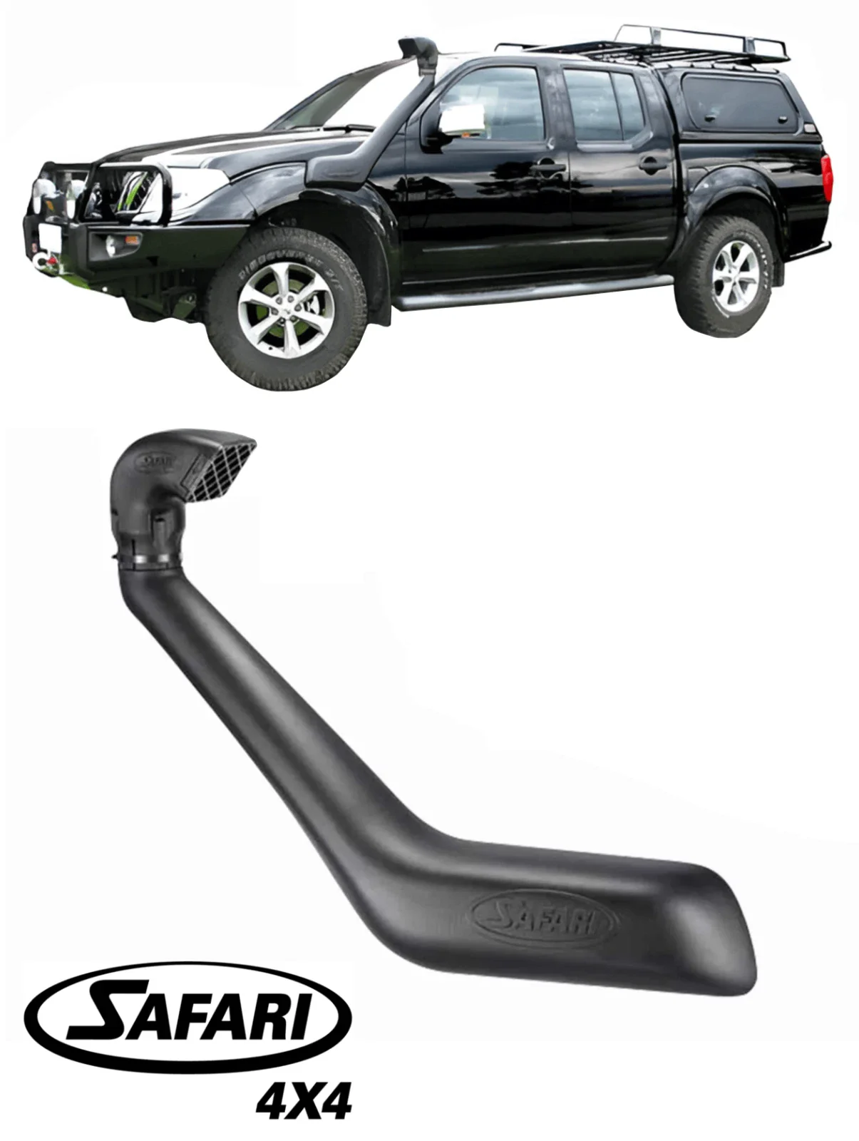 SAFARI V-SPEC SNORKEL FOR NISSAN NAVARA D40 YD25DDTI 2.5L I4 07/08 ON TO 07/15 EXCEPT RX SINGLE CAB
