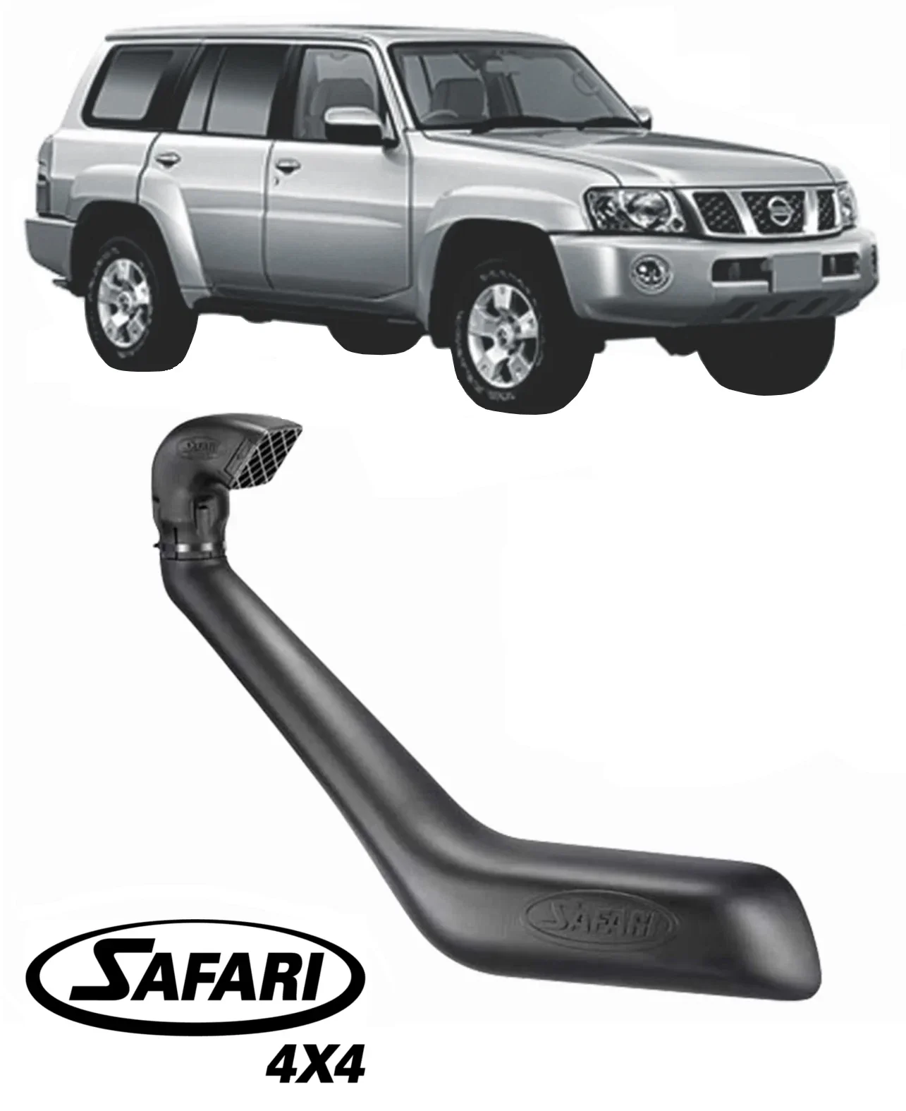 SAFARI V-SPEC SNORKEL TO SUIT NISSAN PATROL GU Y61 TB48DE 4.8L I6 FROM 10/2004 TILL 01/2012