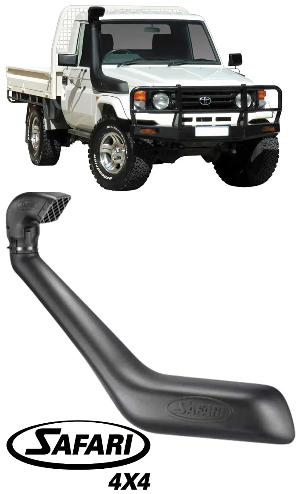 SAFARI V-SPEC SNORKEL TO SUIT TOYOTA LANDCRUISER HZJ75R HZJ78R 1HZ DIESEL 4.2L I6