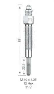 SET OF 4 NGK GLOW PLUGS TO SUIT NISSAN NAVARA D21 D22 TD25 TD27 DIESEL 2.5L 2.7L I4 - Image 2