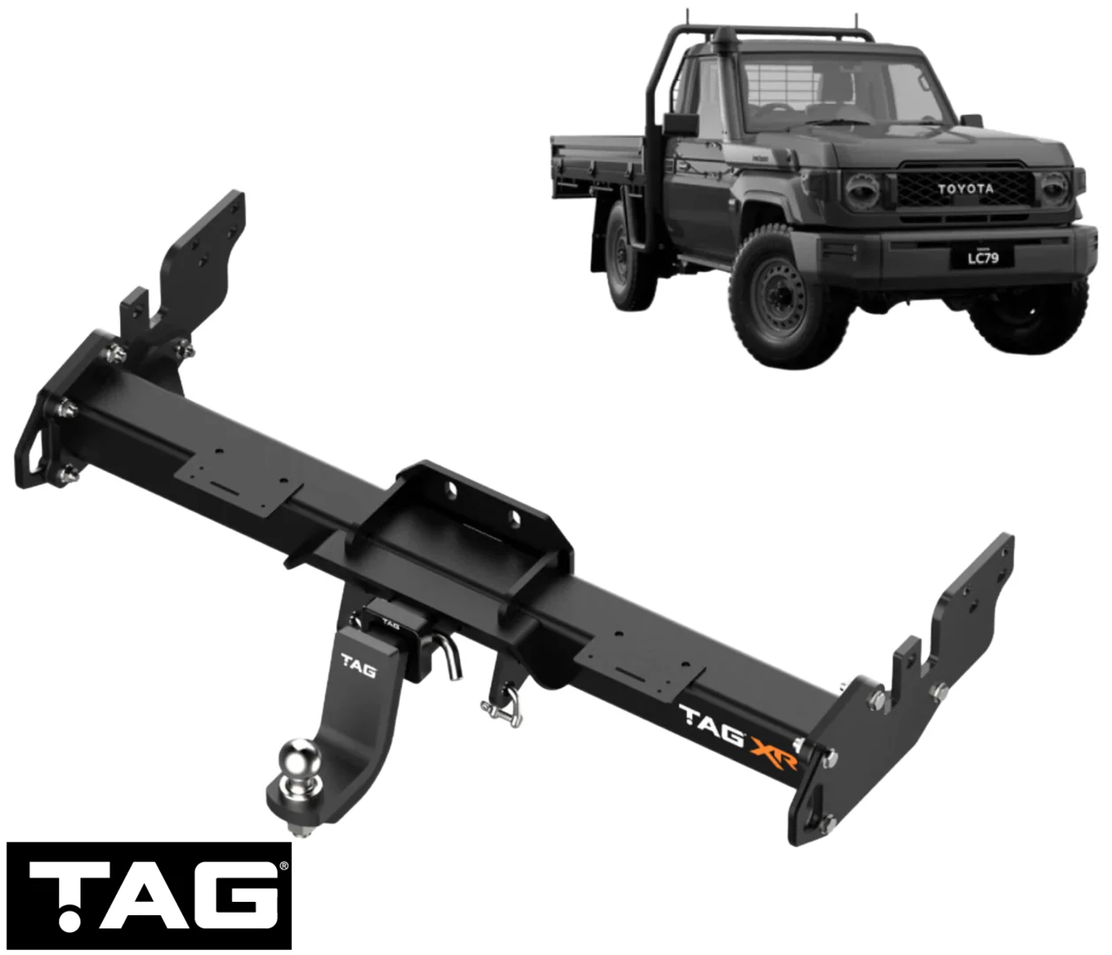 TAG EXTREME RECOVERY (XR) TOW BAR TO SUIT TOYOTA LANDCRUISER FZJ75R FZJ79R 1FZ-FE 4.5L I6