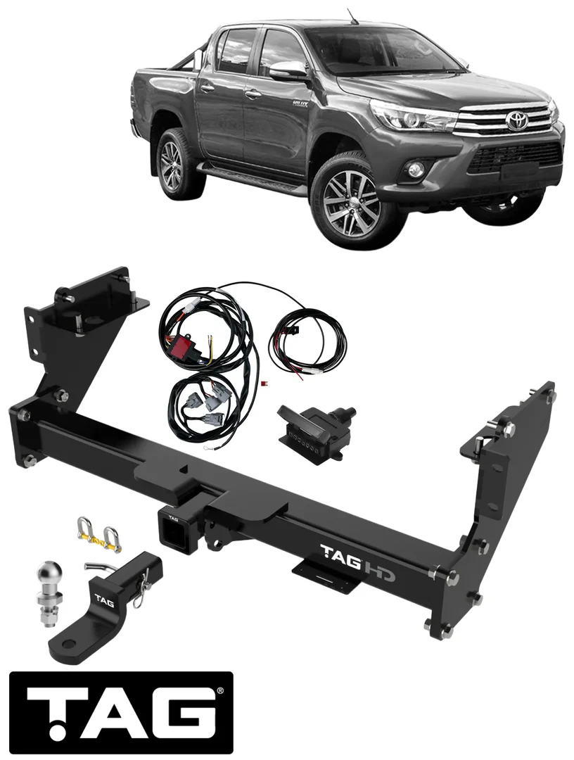 TAG HEAVY DUTY 3-PIECE DESIGN TOW BAR & WIRING KIT FOR TOYOTA HILUX GGN135R 1GR-FE 4.0L V6 STYLESIDE