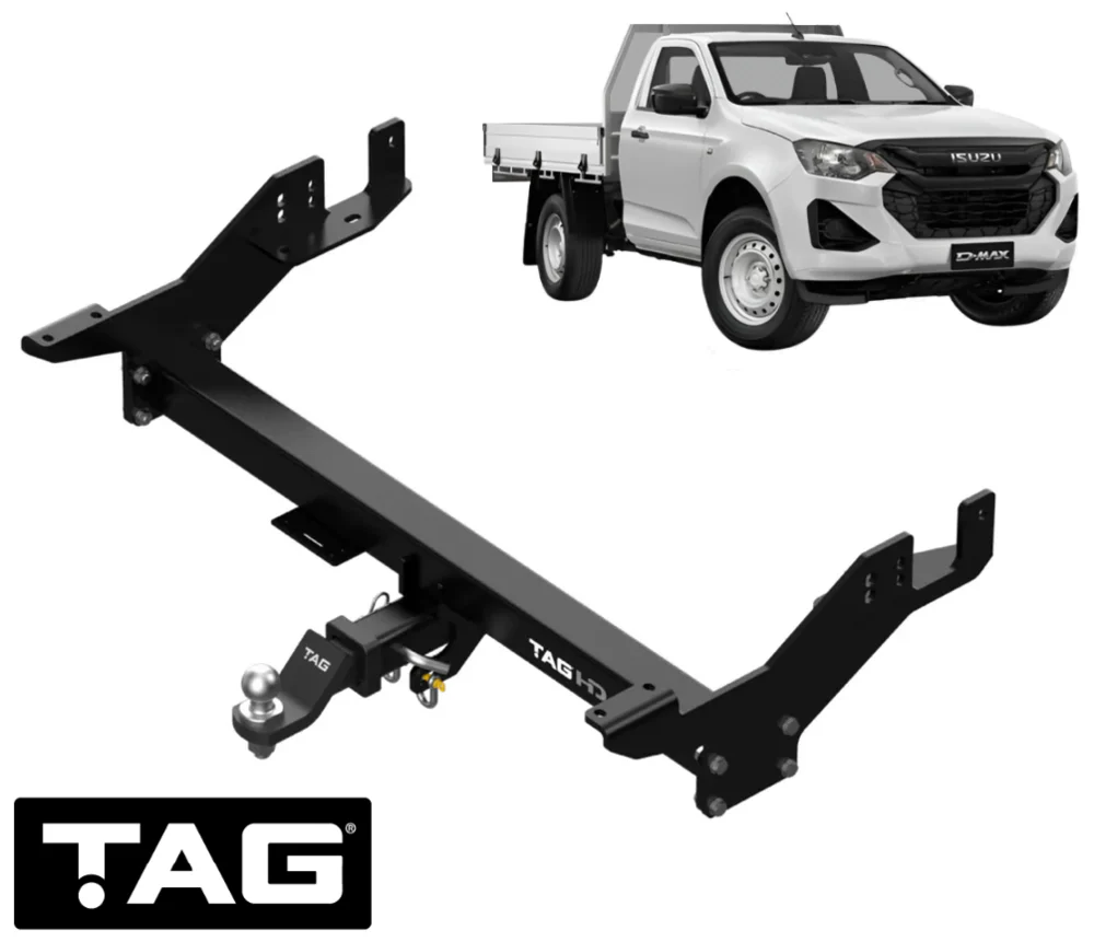 TAG HEAVY DUTY EXTENDED 3-PIECE DESIGN TOW BAR FOR ISUZU D-MAX TFR RZ4E-TC 1.9L I4 TRAYBACK ONLY