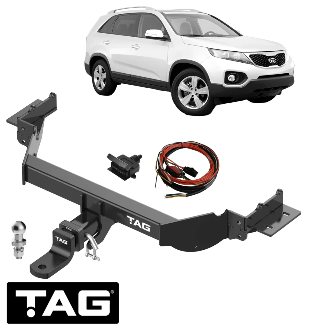 TAG HEAVY DUTY TOW BAR & UNIVERSAL WIRING KIT TO SUIT KIA SORENTO XM G6DC 3.5L V6 10/12 ON TO 03/15