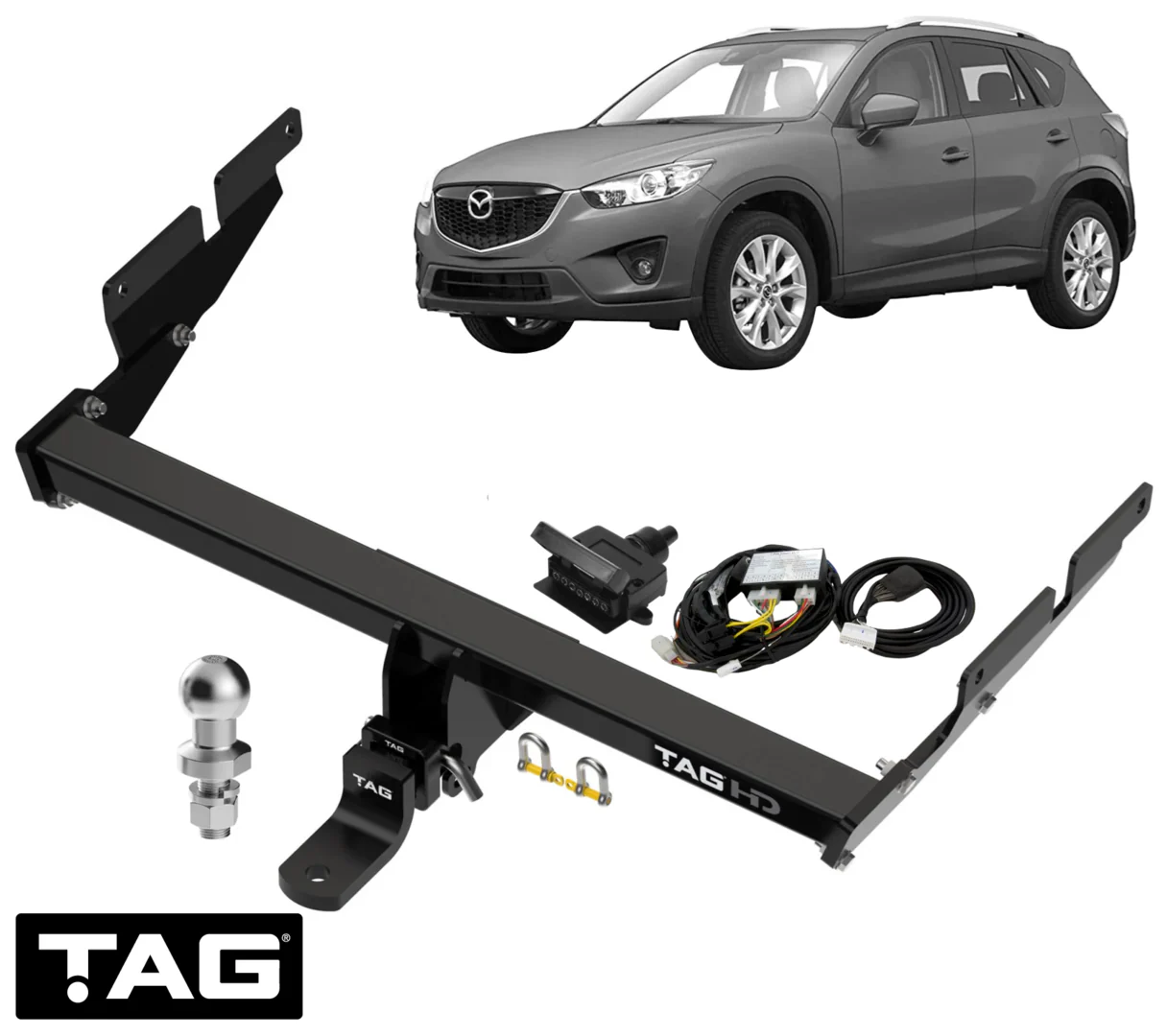 TAG HEAVY DUTY TOW BAR & WIRING KIT TO SUIT MAZDA CX-5 KF PY PE-VPS PY-VPS TURBO 2.0L 2.5L I4