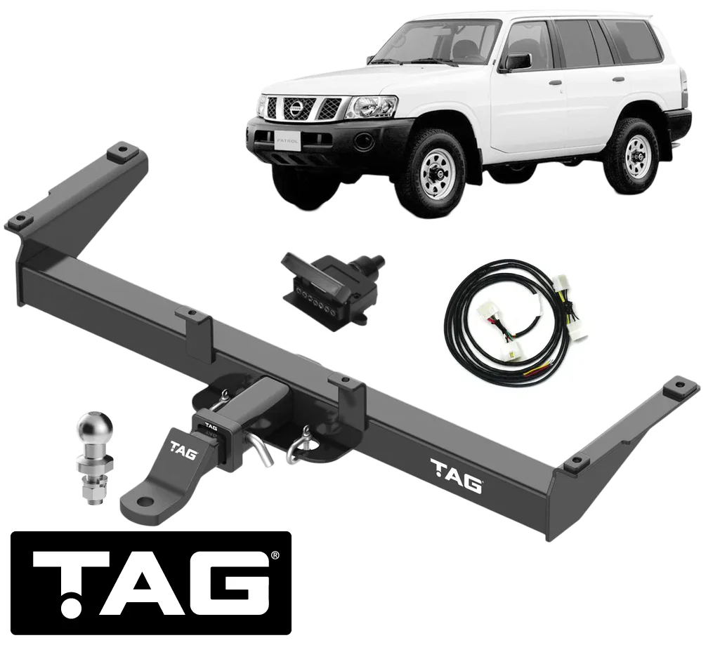 TAG HEAVY DUTY TOW BAR & WIRING KIT TO SUIT NISSAN PATROL GR GU Y61 ZD30DDTI 3.0L I4 WAGON ONLY