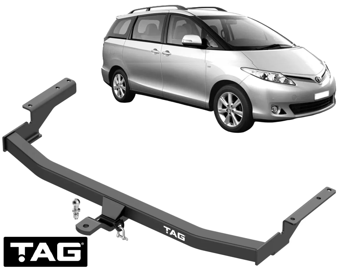 TAG STANDARD DUTY TOW BAR TO SUIT TOYOTA TARAGO GSR50R 2GR-FE 3.5L V6 FWD ONLY