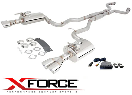 XFORCE 3"" TWIN CAT EXHAUST SYSTEM W/ VAREX VALVED MUFFLER FOR HOLDEN COMMODORE VF SIDI LFX 3.6L V6 EXCL UTE
